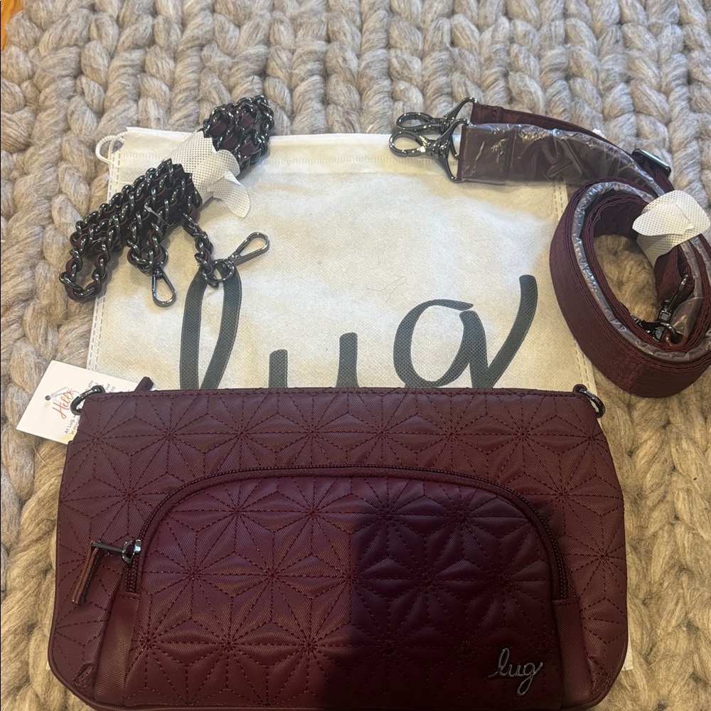 Lug Wine Flyer Matte Luxe VL Convertible Crossbody Bag with additional strap
